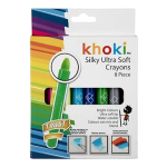 Silky Ultra Soft Wax Crayons / Twist Action - 8 Piece